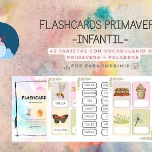 Spring Flashcards PDF | Catalan and Spanish Spring Vocabulary | Children's Activities