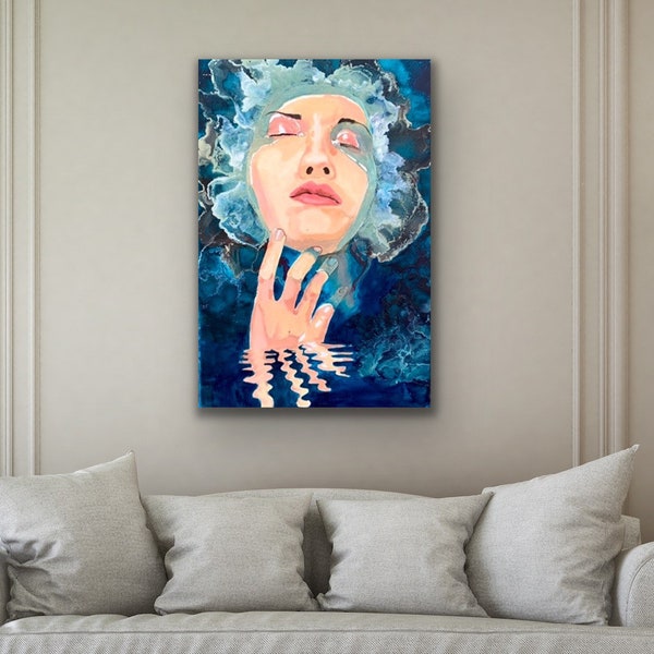 Original Abstract Face Painting| Oversized Oil Painting | 24”x36” Original Oil Painting | Large Painting |Abstract |Fine Art | Wall Hanging