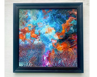 Original Framed Outer space Painting 25”x 25”, Oil Painting, Space Painting, Fine Art, Oil Painting, ,Abstract Art, Framed Painting