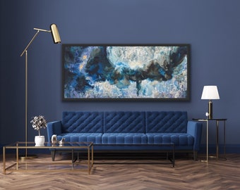 MADE TO ORDER! 36"x 84". Original Oil Painting. Large Vertical Abstract Oil Painting. Encaustic Painting. Fine Art. Ocean Painting