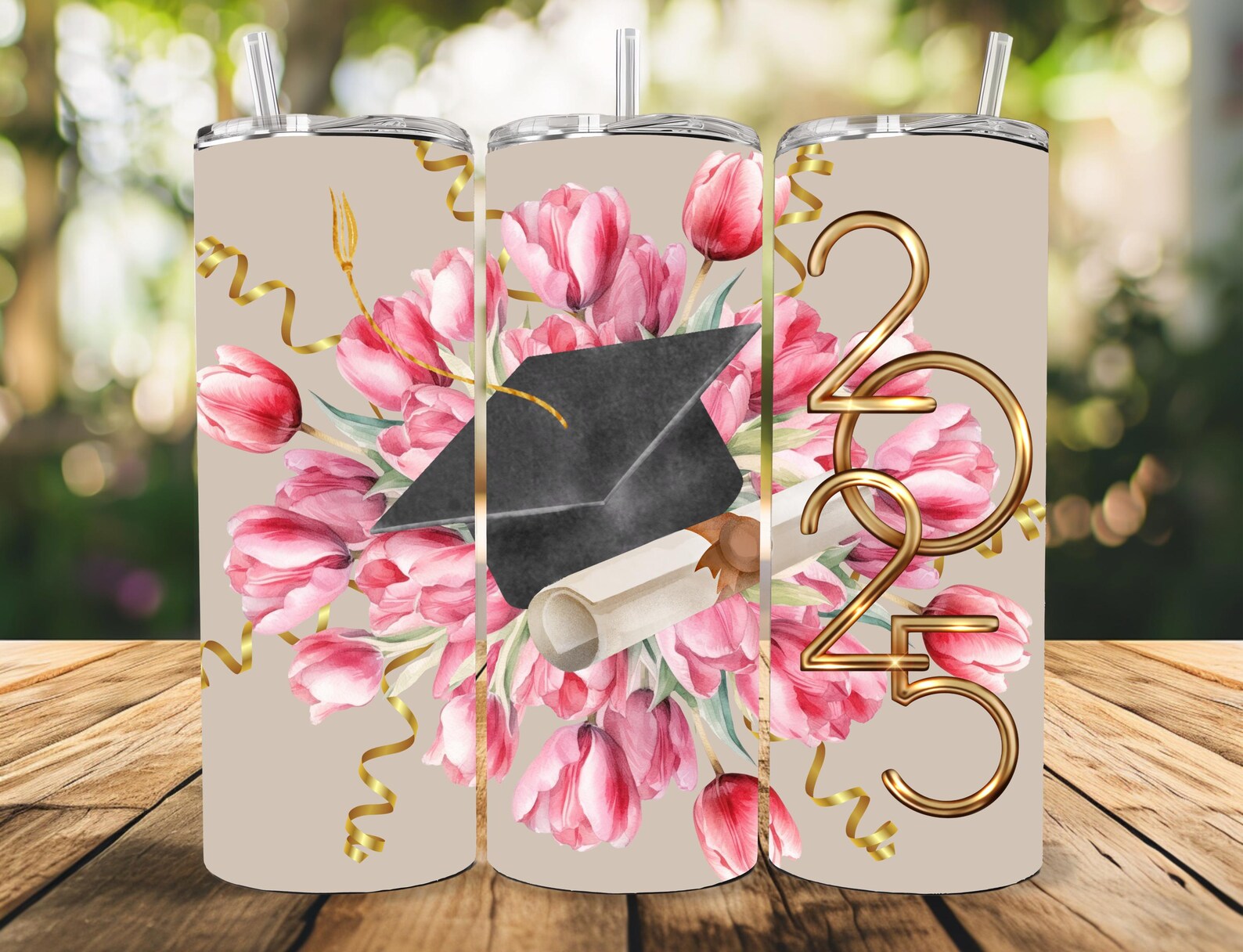 Tulip Graduation PNG | Class of 2025 Floral Digital Download | Elegant ...