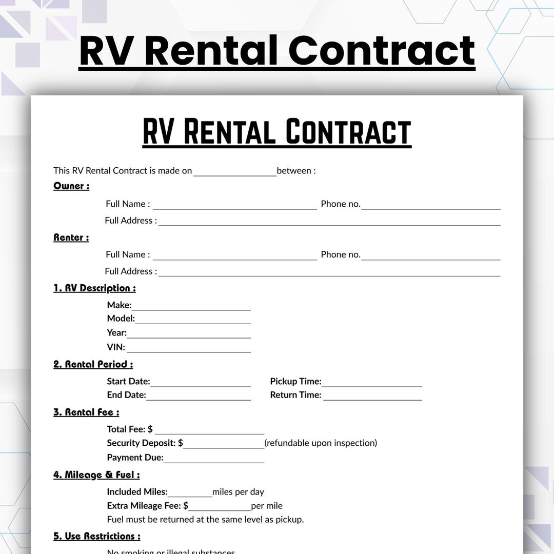 Image 5 for Rv Rental Agreement Template