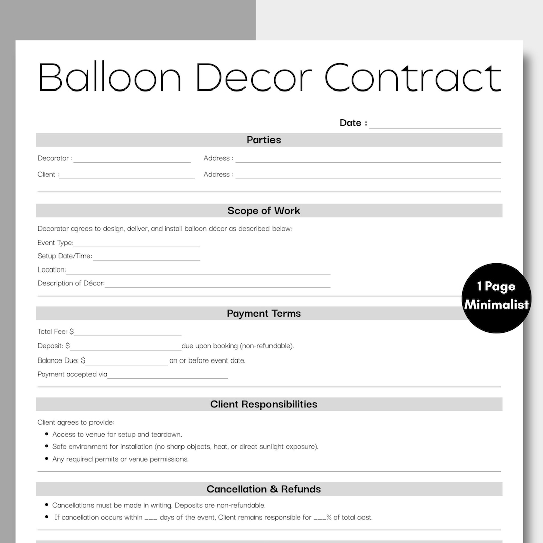 Minimalist Balloon Decor Contract, Simple Balloon Decoration Service ...