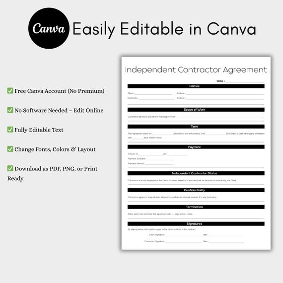 Independent Contractor Agreement Template Free Download