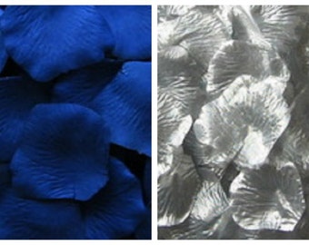 Items Similar To Silk Rose Petals Royal Horizon Blue Silver White