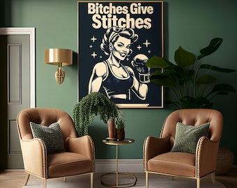 ヴィンテージ女性ボクサーのアートプリント：モチベーションを高めるボクシングポスター（デジタルダウンロード）