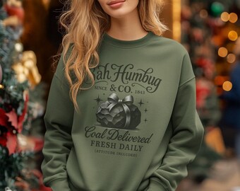 Bah Humbug Sweatshirt: Charles Dickens Scrooge Christmas Apparel