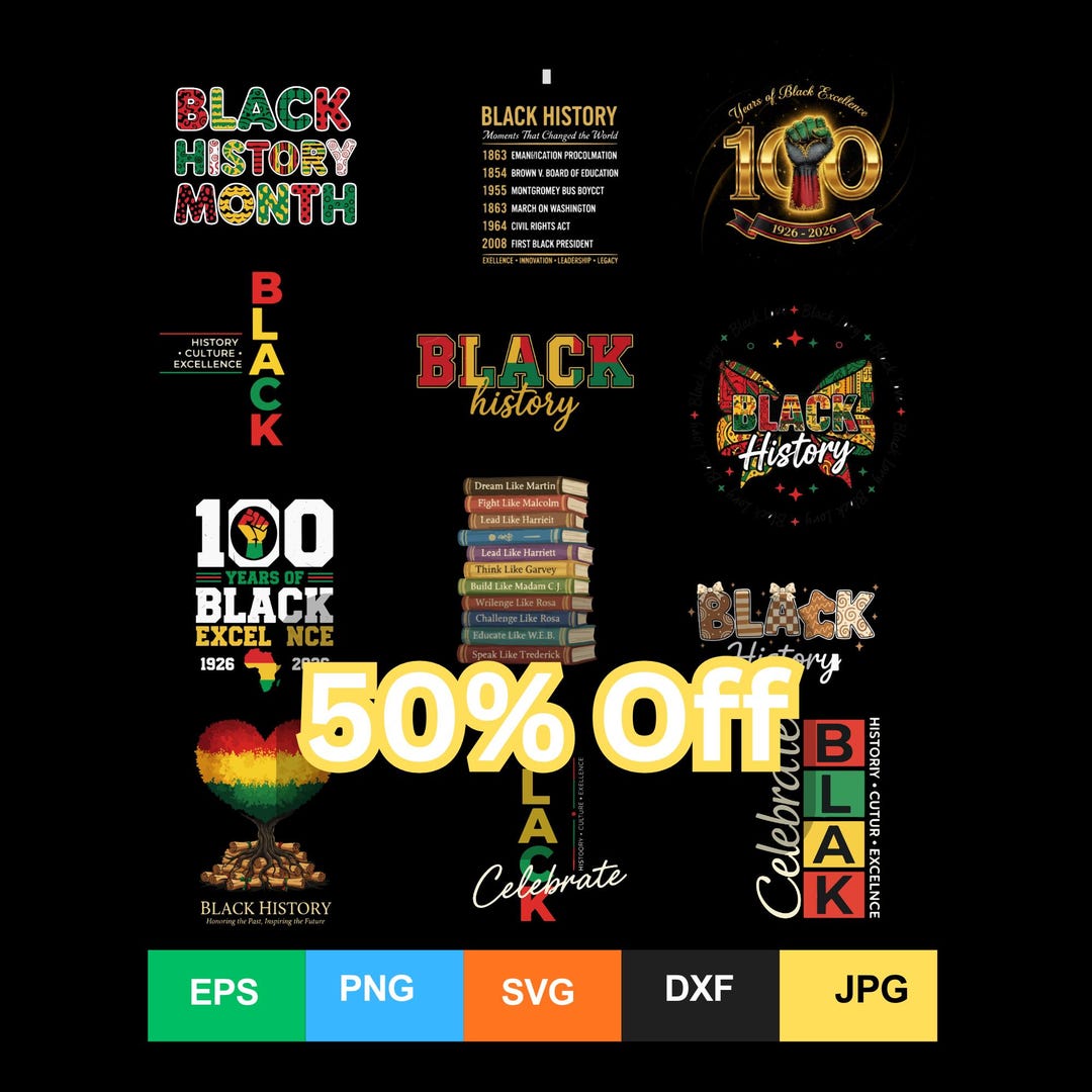 Black History Month PNG SVG Bundle, Juneteenth Excellence Shirt Design ...