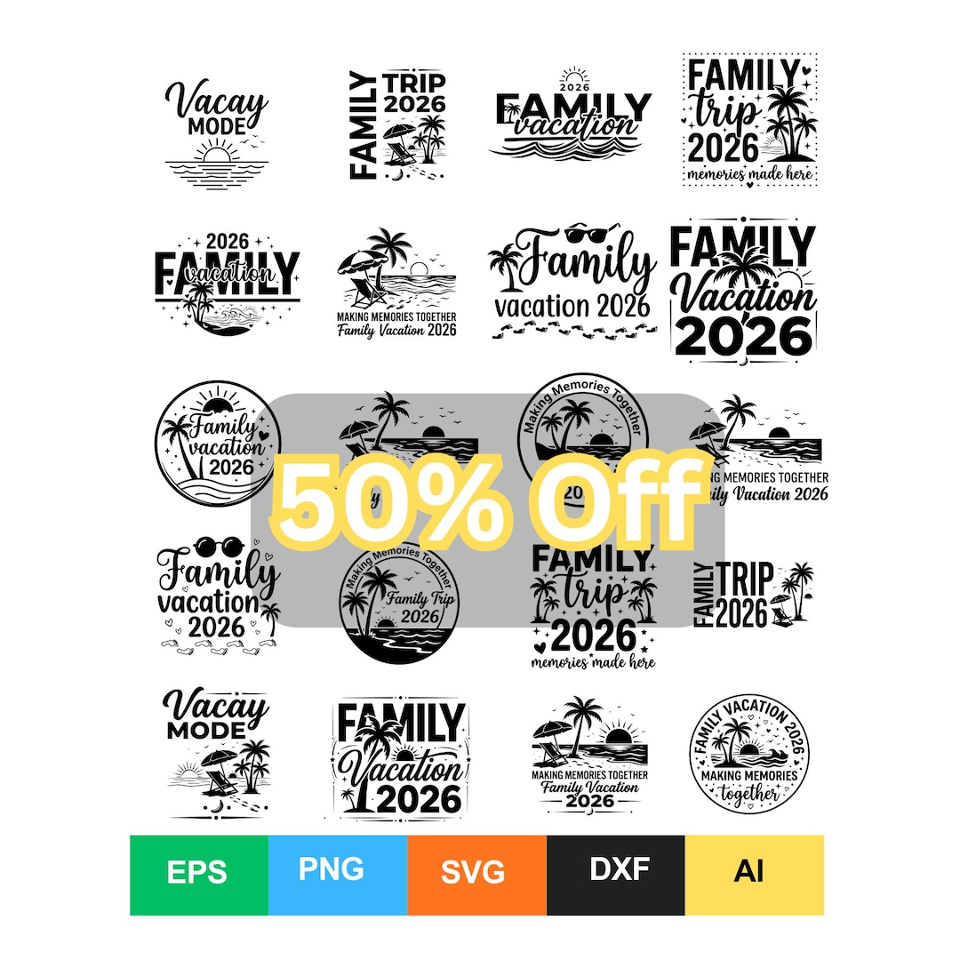 Family Vacation 2026 SVG PNG Bundle, Matching Family Trip Shirts ...