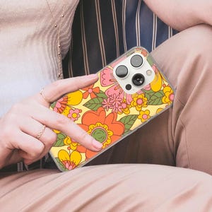 Pink Flowers Phone Case, Orange Red Floral Cover, Rose Skin for iPhone Plus Pro, Xiaomi Redmi Note, Samsung Galaxy, Huawei, Google Pixel 21