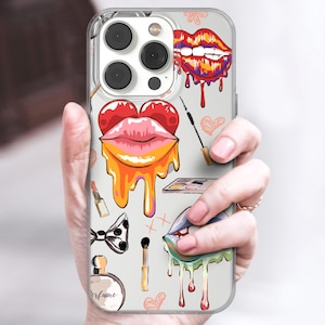 Colorful Lipstick Phone Case, Custom Lady Cover for Apple iPhone 12 13 14 15 16 Plus Pro, Samsung Galaxy, Xiaomi, Huawei, Google Pixel 82