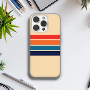 Retro Lines Phone Case, Cool Vintage Design Cover for Apple iPhone 12 13 14 15 16 Plus Pro, Samsung Galaxy, Xiaomi, Huawei, Google Pixel 69