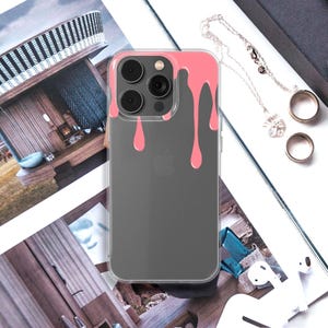 Cool Drip Affect Phone Case, Pink 3D Color Cover for Apple iPhone 12 13 14 15 16 Plus Pro, Samsung Galaxy, Xiaomi, Huawei, Google Pixel 62
