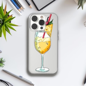 Summer Cocktail Handyhülle, Bunte Pina Colada Hülle für iPhone Plus Pro, Samsung Galaxy, Huawei, Google Pixel 128