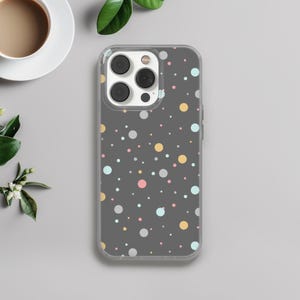 Grey Dotted Pattern Phone Case, Pastel Cover for Apple iPhone 12 13 14 15 16 Plus Pro, Samsung Galaxy, Xiaomi, Huawei, Google Pixel 119