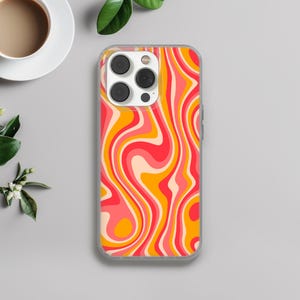 Retro Rainbow Pattern Phone Case, Colorful Cover for Apple iPhone 12 13 14 15 16 Plus Pro, Samsung Galaxy, Xiaomi, Huawei, Google Pixel 102