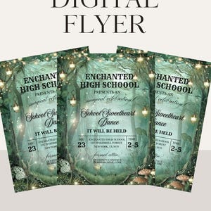 Enchanted Forest Flyer, Enchanted Garden Social Media Template Forest Fairy Garden, Woodland Birthday Magic Garden Party Flyer