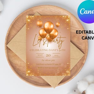 Rose Gold Invitation Template Rose Gold Birthday Invitation 40Th, Rose Gold Birthday Invitation 50Th