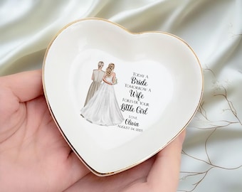 Personalized Mother of the Bride Jewelry Dish: Ceramic Wedding Keepsake
