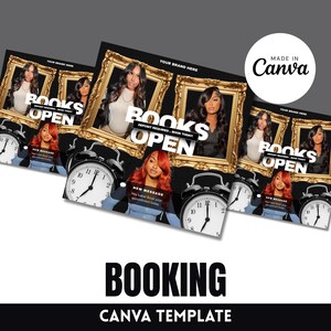 Editable Books Open Flyer Template | Hair Stylist Canva Booking Promo | Salon Appointment Graphic