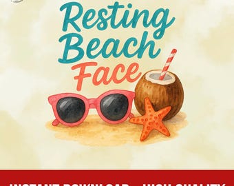 Ruhendes Strand Gesicht PNG, lustiges Sommer-Shirt-Design, tropisches Strand-Zitat, Retro-Sonnenbrille-Kokos-Kunst, Urlaub Clipart, Boho-Vibes