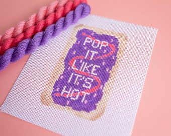 Pop it Like it's Hot Poptart Hand Painted Needlepoint Canvas