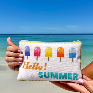 Hello Summer Popsicles Hand Painted Needlepoint Canvas