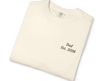 Dad Est. 2020 T-shirt | Minimal Script Chest, Father's Day Tee