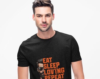 Eat Sleep Loving Repeat Dad T-shirt | Father Typography Tee