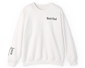 Personalized Dad Sweatshirt | Embroidered Names on Sleeve