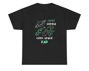 Personalized Space Dad T-Shirt | Astronaut, Rocket, Planets Graphic Tee