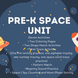 Pre K Space Themed Unit Activities