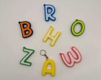 Personalized Initial Keychain: 3D Printed Letter Key Ring