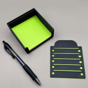 Minimalist Sticky Note Holder with Stencil: Modern Desk Organizer