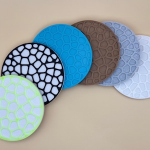 3D Printed Coaster Set: Funky Drink Coasters, Bold Colors (Glow in the Dark Option)