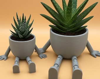 Articulated Leg Plant Pot: 3D Printed Desk Planter, Small or Large