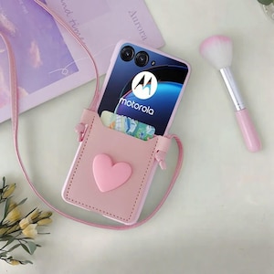 Custodia per Motorola Razr 40 50 Ultra con cinturino, ultra sottile, antiurto, pieghevole, 2023 2024 Plus