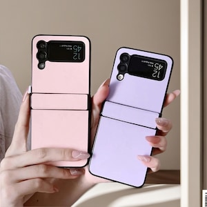 Etui à charnière en cuir ultrafin pour Samsung Galaxy Z Flip 6 5 4 3 | Housse de protection complète antichoc de luxe Fundas