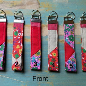 Vintage Quilt Top Keychain Wristlet: Handmade Fabric Key Fob