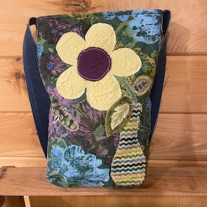 One-of-a-Kind Floral Appliqué Bag – Vintage Textiles & Upcycled Lining