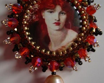 Pre Raphaelite Glam Brooch