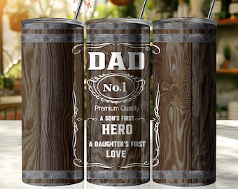 Best Dad Tumbler | 20oz Insulated Tumbler | Gift for Dad | Father’s Day Hero Tumbler | Custom Dad Drinkware