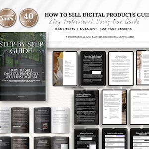 How to Sell Digital Products Guide | Beginner&#39;s eBook + Checklist | Passive Income Tips | Etsy + Gumroad + Canva | Instant Download PDF