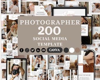 Photographer Social Media Template | Canva Editable Posts & Stories | Instagram and Facebook Marketing | Digital Download