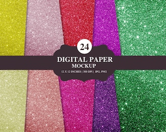 Sparkly Glitter Digital Paper Pack: Seamless Textures (Instant Download