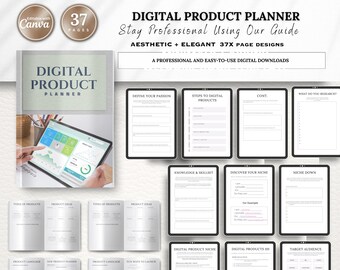Digital Product Planner: Etsy Seller Workbook (Printable PDF)