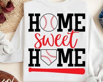 Home Sweet Home SVG, honkbal SVG, SVG-bestanden voor Cricut, silhouet, sublimatieontwerp