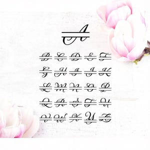 Monogram SVG-bundel splitsen gesplitste letters PNG fancy alfabet cirkel monogram lettertype familienaam monogram gesneden bestanden voor Cricut digitale download afbeelding 5