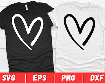 Doodle hart Svg - Doodle hart Png - Doodle hart Dxf - Doodle hart uitgesneden - Valentine Svg - Valentine Png - Hand getrokken hart Svg - hart