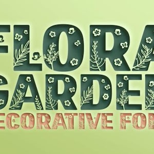 Flora Garden Font  Handwritten Script Font, Cricut Fonts, Calligraphy, Modern Font, Fonts for Cricut, Cursive Font, Procreate Font, Monoline